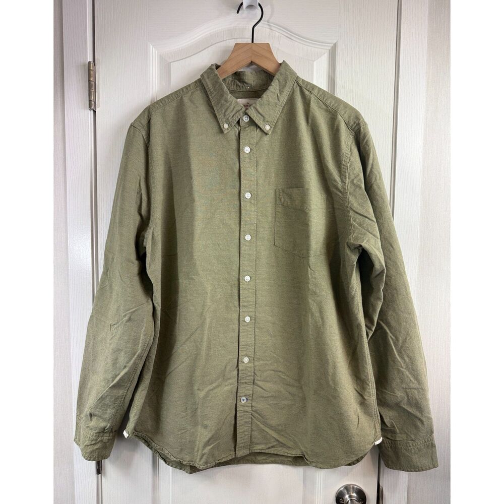 GAP The Modern Oxford Men's XL Olive Green Button Down Shirt 100% Cotton